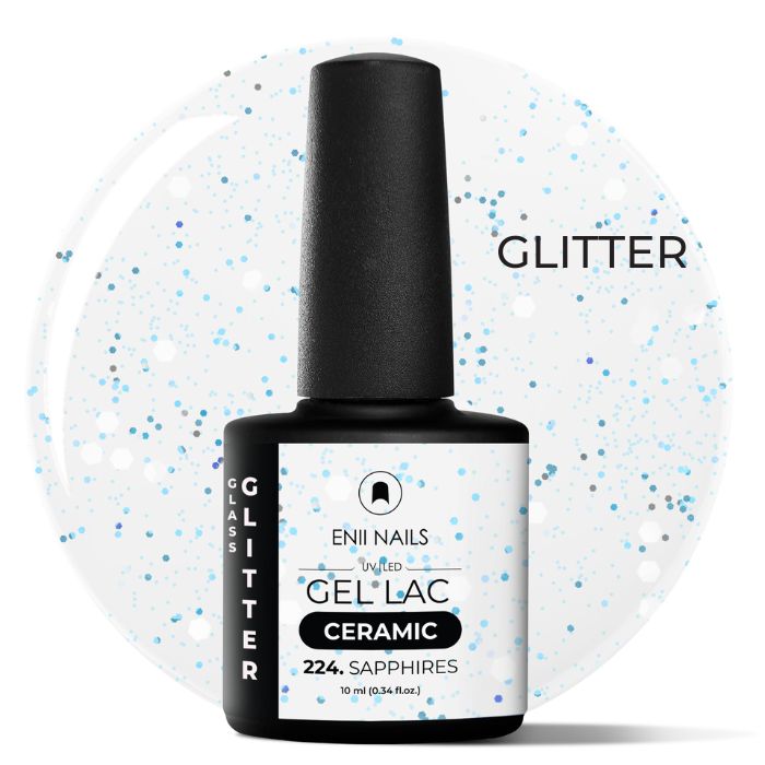 smalto semipermanente glitter bianco e blu natale