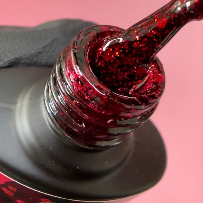 smalto unghie rosso glitter natalizio
