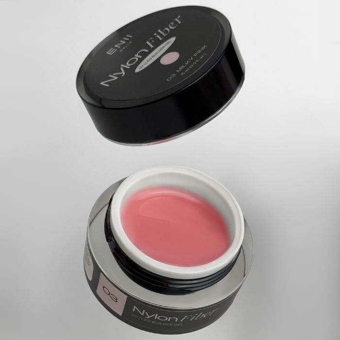 nylon fiber gel milky pink per unghie