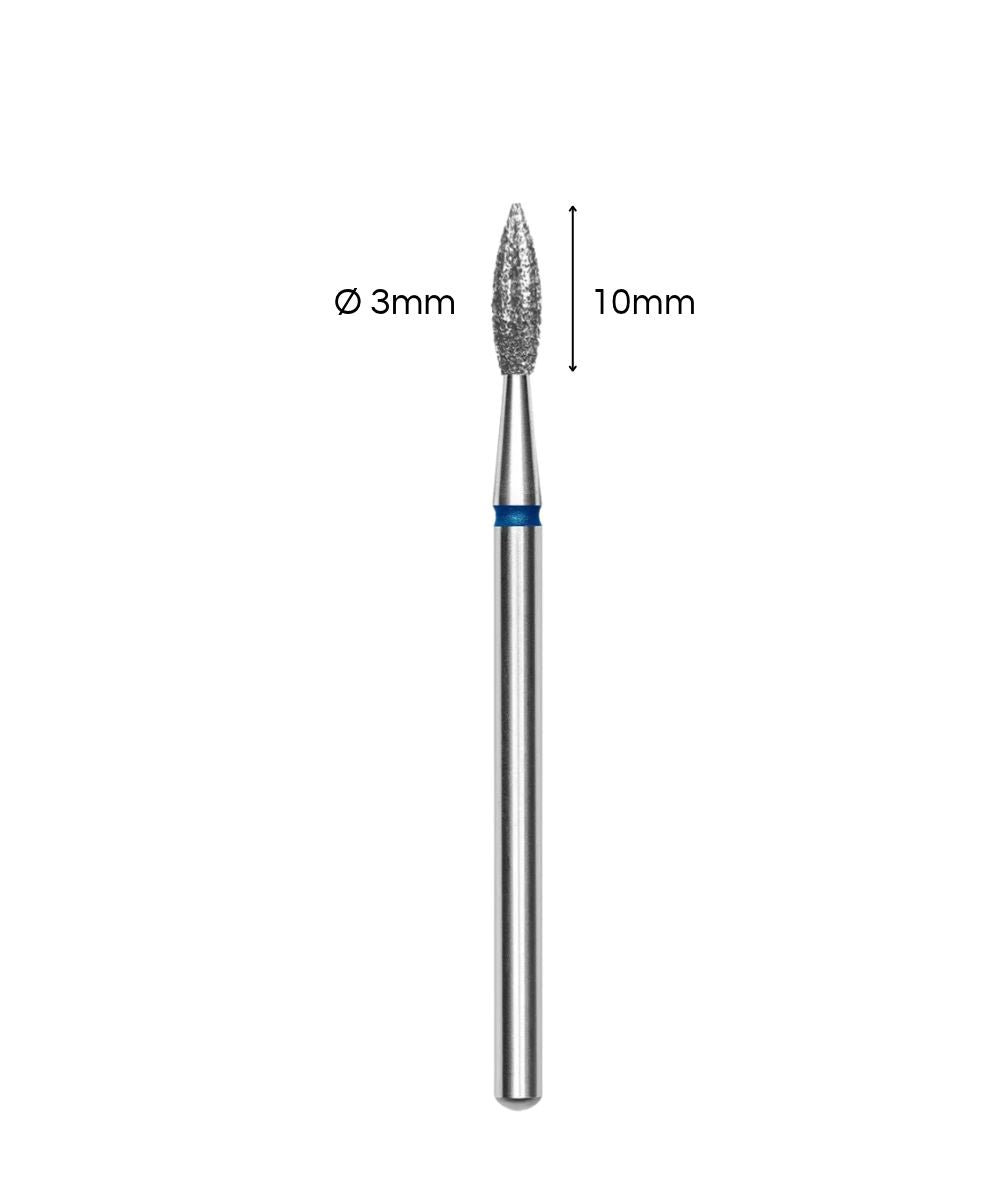 Punta diamantata fiamma blu 3mm
