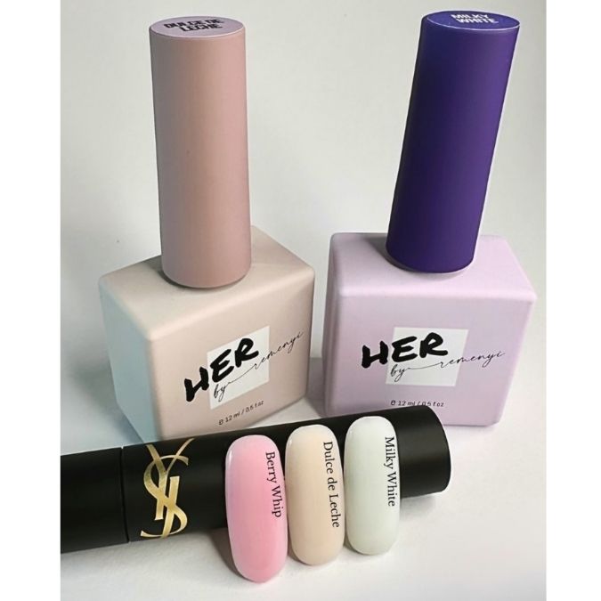rubber base lattiginosa HER con tips colori