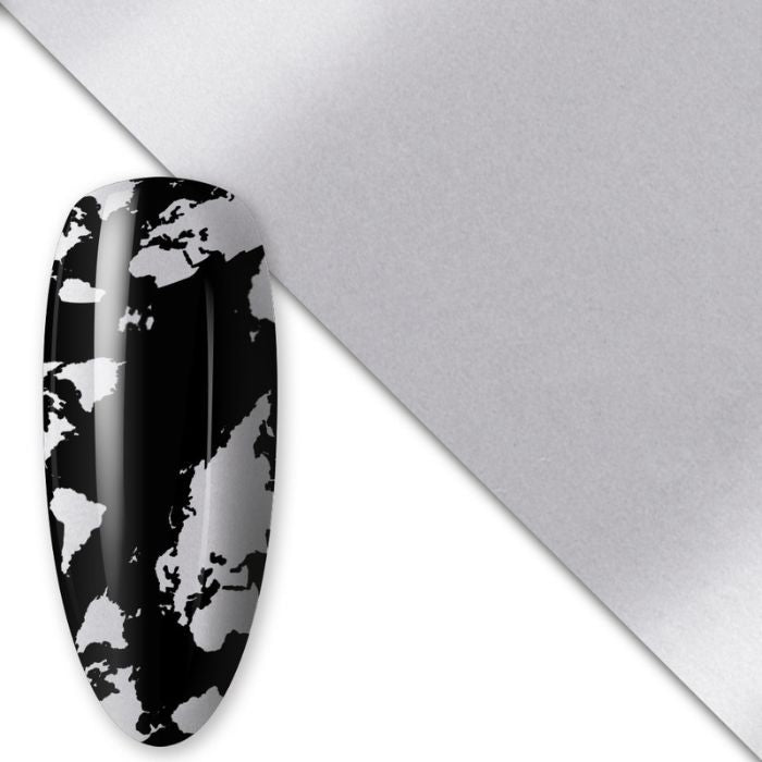 transfer foil argento opaco nail art